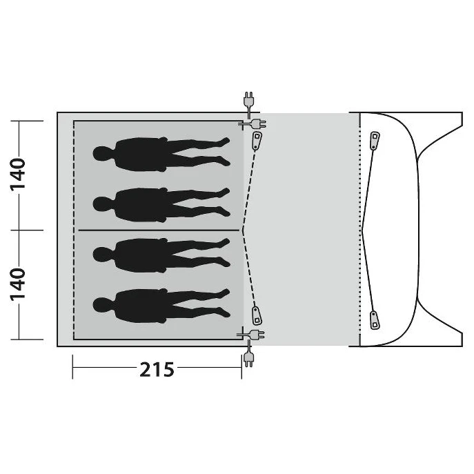 Outwell Inner Blossburg 380/380A - Innenzelt 2 Outwell Inner Blossburg 380/380A - Innenzelt – Bild 2