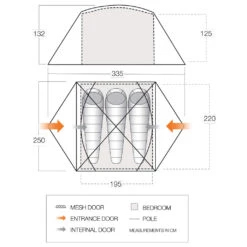Vango Tryfan 300 - 3-Personen Zelt -Camping Verkauf vango tryfan 300 3 personen zelt detail 7